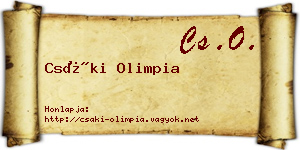Csáki Olimpia névjegykártya